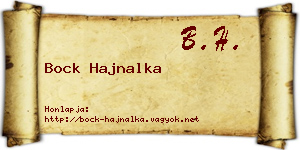 Bock Hajnalka névjegykártya